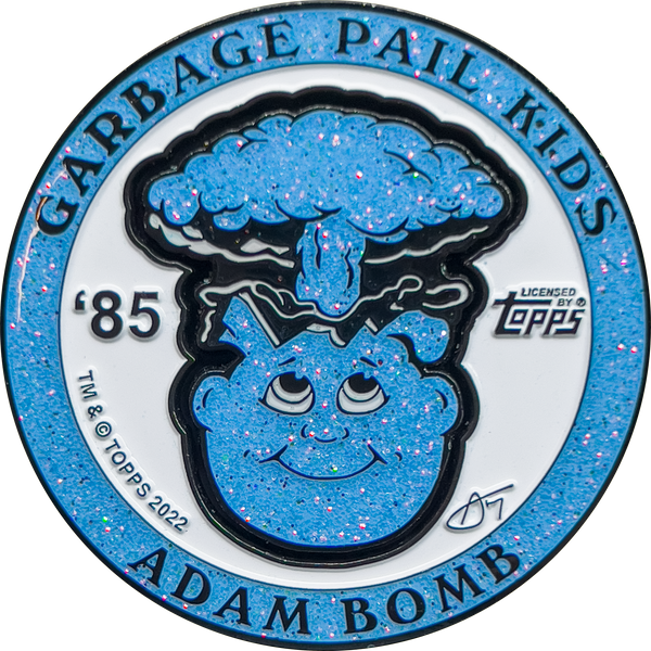 1 Per Person ***POWDER BLUE GLITTER*** Adam Bomb 2-piece coin BLUE GLITTER variation GPK-AA-005