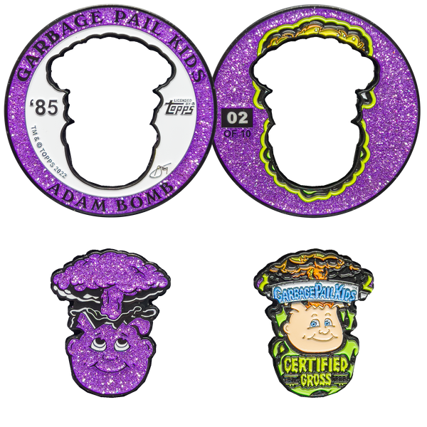 Limit 1 per person ***PURPLE GLITTER*** Adam Bomb 2-piece coin PURPLE GLITTER variation GPK-AA-005