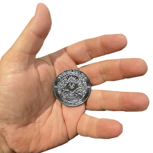Sterling Silver Plated Micro-Mini 1.5 inch SIMKO Adam Bomb TOPPS Officially Licensed Adam Bomb GPK Nation Challenge Coin Garbage Pail Kids