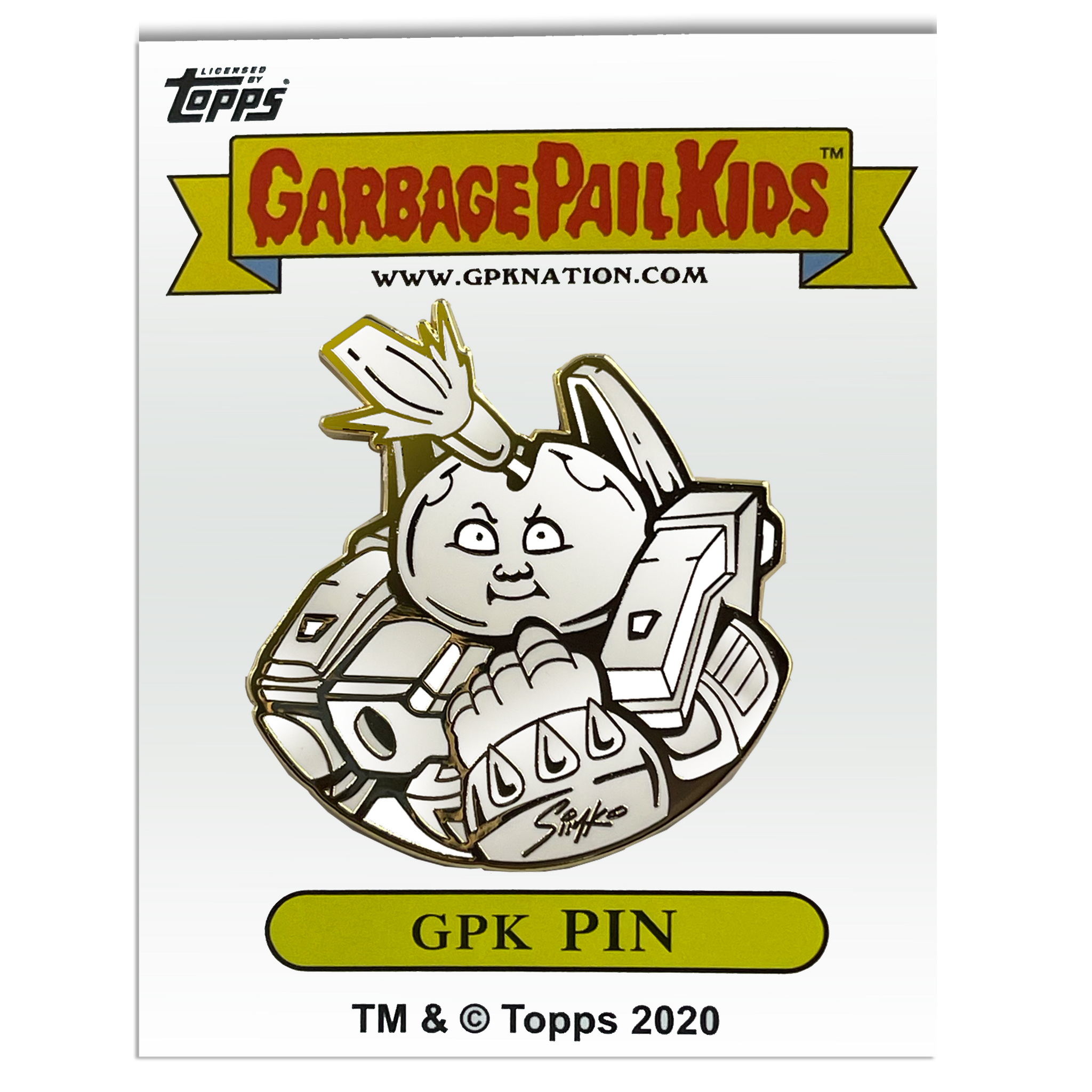 GPK-AA-009 SIMKO Roy Bot / Hot Head Harvey Topps Officially Licensed Artist Collaboration GPK Pin Garbage Pail Kids