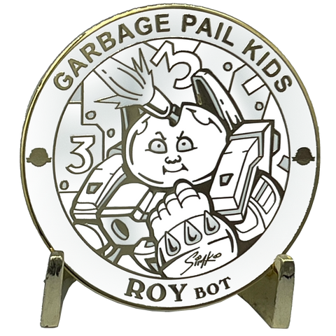 GPK-FL-01-C Roy Bot Topps Officially Licensed Joe SIMKO Artist Collaboration GPK Challenge Coin Garbage Pail Kids