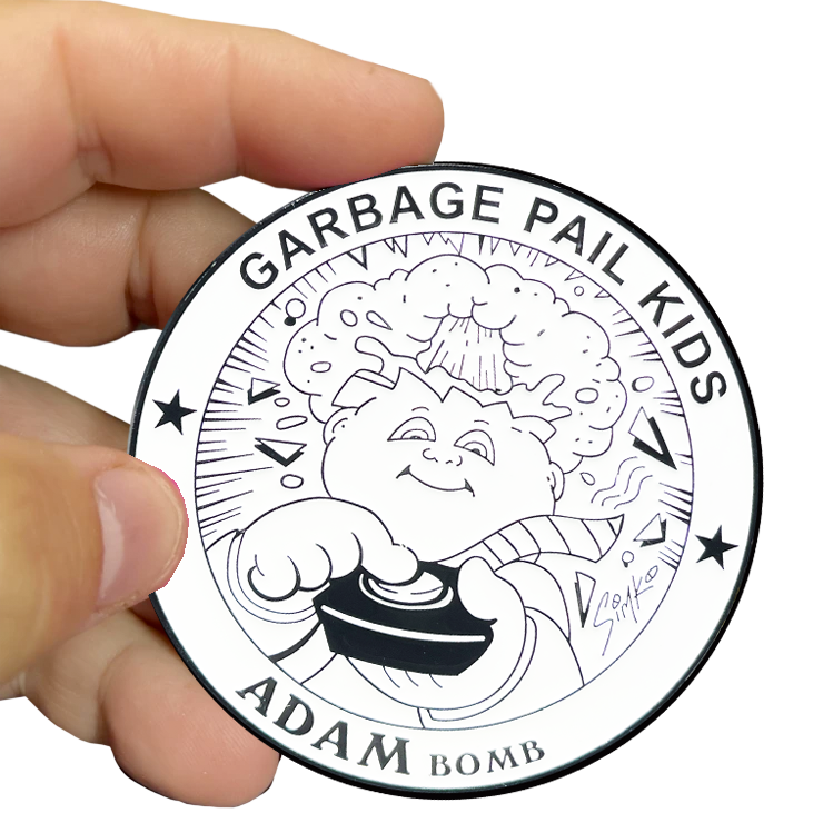 GPK-DD-008 WHITE Variation 3 inch SIMKO Topps Officially Licensed Adam Bomb GPK Challenge Coin Garbage Pail Kids GPK-DD-008