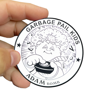 GPK-DD-008 WHITE Variation 3 inch SIMKO Topps Officially Licensed Adam Bomb GPK Challenge Coin Garbage Pail Kids GPK-DD-008