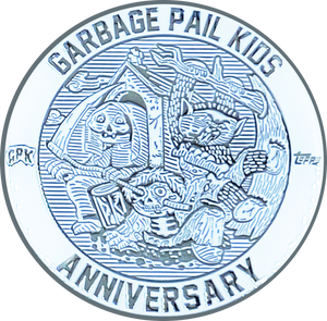 Coin 001 Nickel plated white cloisonné Topps Officially Licensed challenge coin Garbage Pail Kids GPK Nation