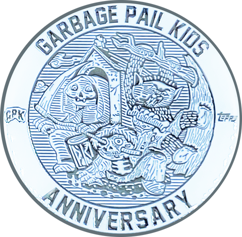 Coin 001 Nickel plated white cloisonné Topps Officially Licensed challenge coin Garbage Pail Kids GPK Nation