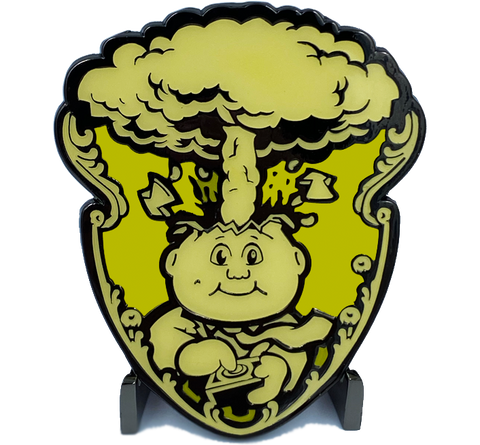 Yellow 3M GPK Emblem Ornament set with peel and stick Adhesive back Topps Officially Licensed