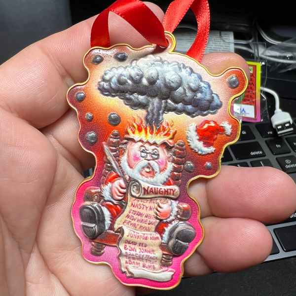 Adam Bomb Santa Naughty List GPK Christmas Ornament only 100 made with serial number