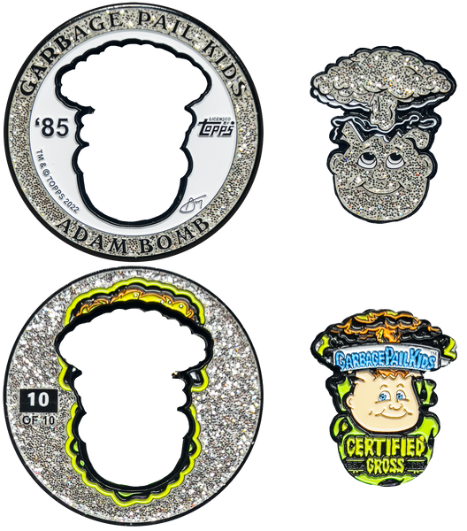 LIMIT 1 PER PERSON: ***SILVER ICICLE*** Adam Bomb 2-piece coin SILVER GLITTER variation GPK-AA-005