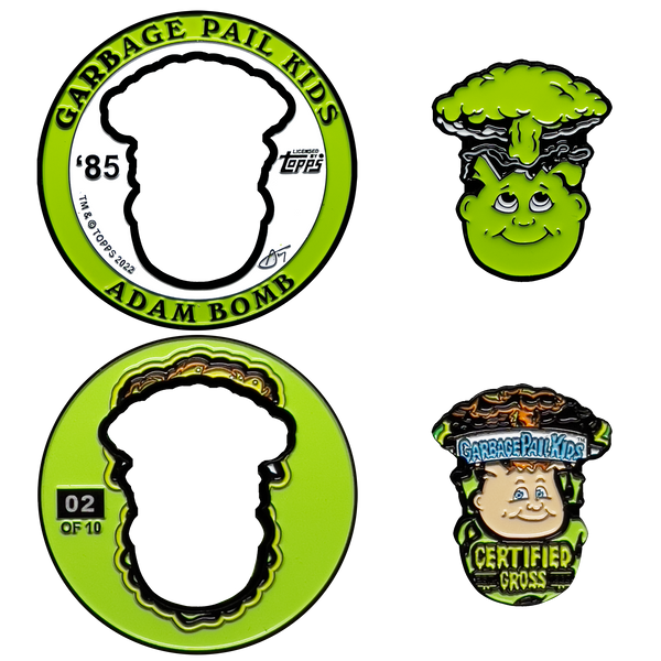 LIMIT 1 PER PERSON  ***BOOGER GREEN***  (it's Snot Lime) Adam Bomb 2-piece coin BOOGER GREEN variation GPK-AA-005