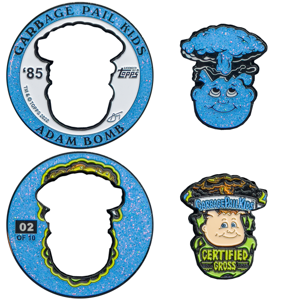 1 Per Person ***POWDER BLUE GLITTER*** Adam Bomb 2-piece coin BLUE GLITTER variation GPK-AA-005