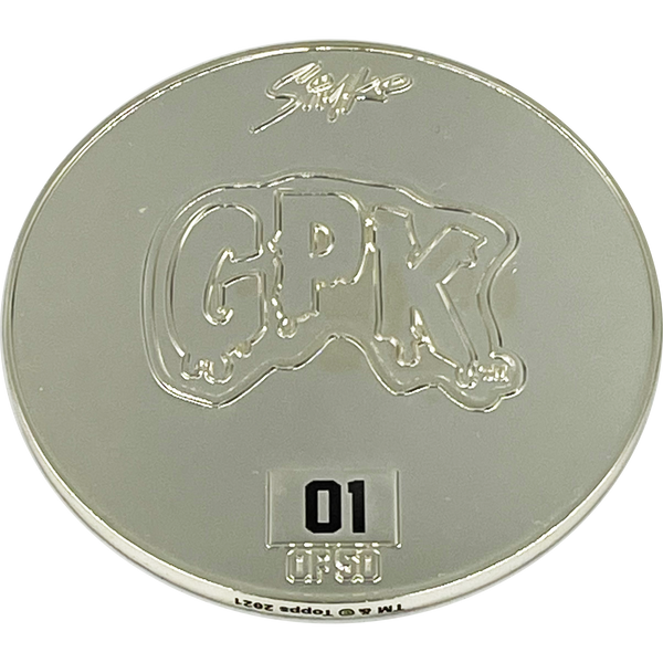 Sterling Silver Plated Variation 3 inch SIMKO Topps Officially Licensed Adam Bomb GPK Challenge Coin Garbage Pail Kids