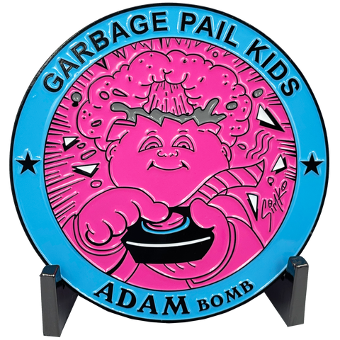 GPK-DD-007 Pink Blue Variation 3 inch SIMKO Topps Officially Licensed Adam Bomb GPK Challenge Coin Garbage Pail Kids