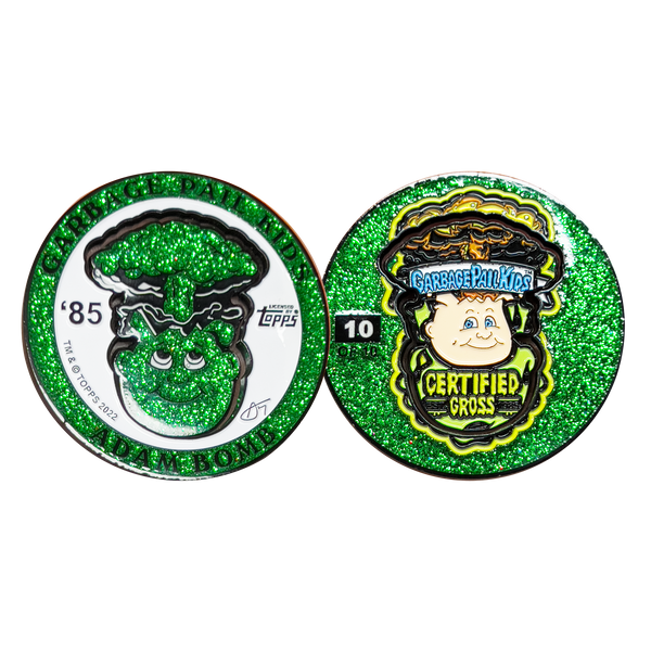 1 Per Person ***EMERALD GLITZ*** Adam Bomb 2-piece coin GREEN GLITTER variation GPK-AA-005