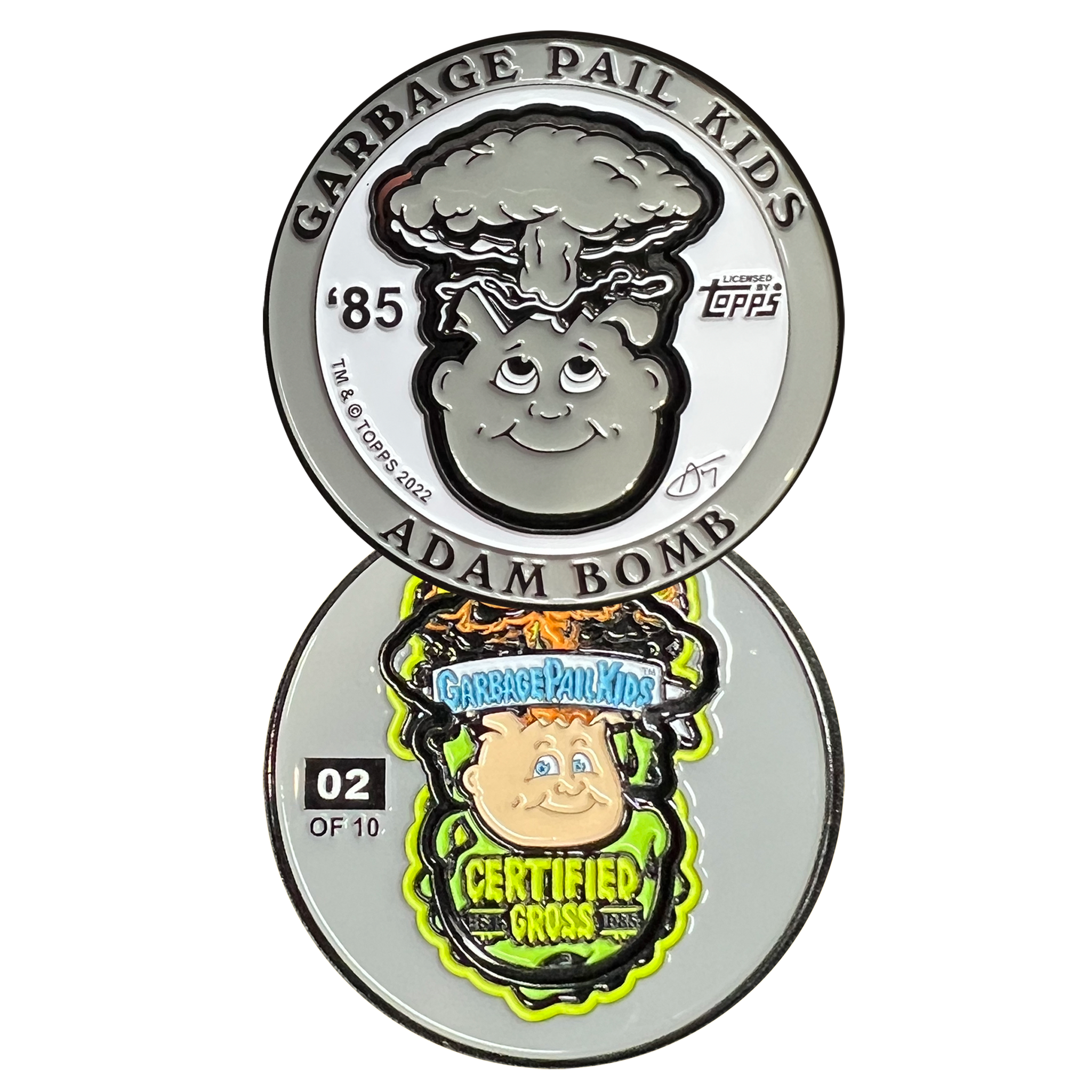 LIMIT 1 PER PERSON  ***GRAY PLUME***  Adam Bomb 2-piece coin GRAY variation GPK-AA-005