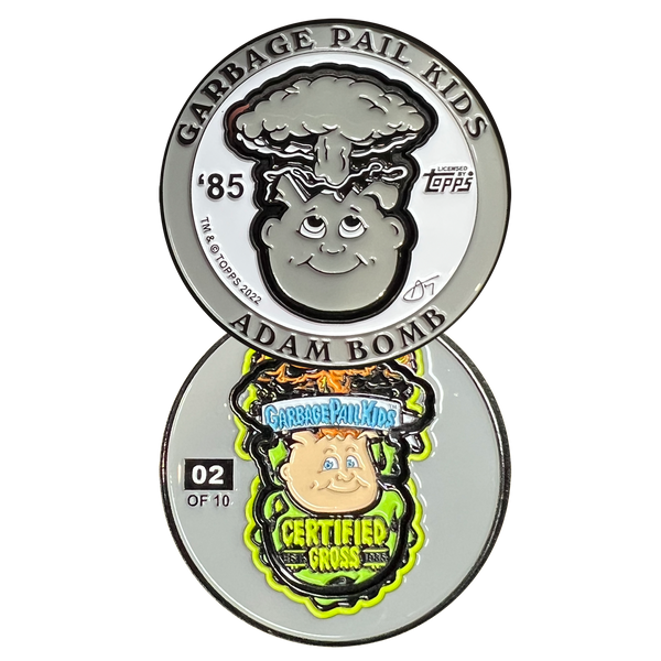 LIMIT 1 PER PERSON  ***GRAY PLUME***  Adam Bomb 2-piece coin GRAY variation GPK-AA-005