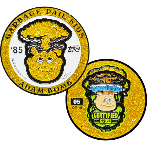 ***GOLDEN SHIMMER*** Adam Bomb 2-piece coin GOLD GLITTER variation GPK-AA-005