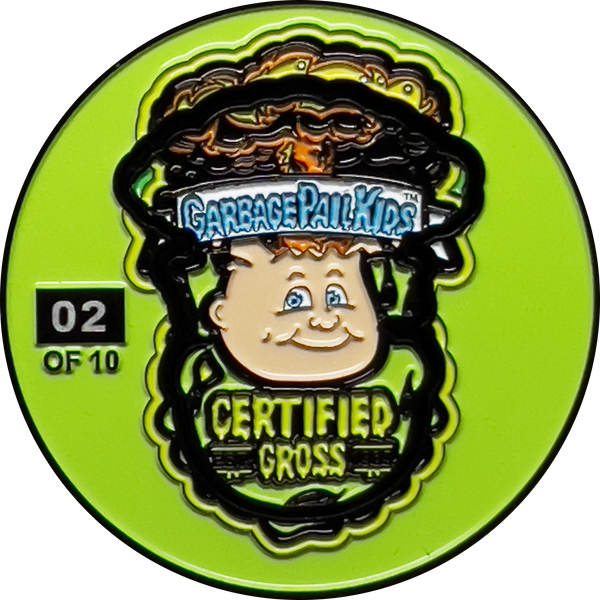 LIMIT 1 PER PERSON  ***BOOGER GREEN***  (it's Snot Lime) Adam Bomb 2-piece coin BOOGER GREEN variation GPK-AA-005