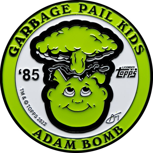 LIMIT 1 PER PERSON  ***BOOGER GREEN***  (it's Snot Lime) Adam Bomb 2-piece coin BOOGER GREEN variation GPK-AA-005