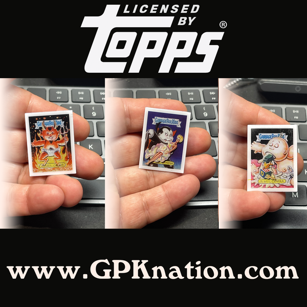 Hand Signed Officially Licensed GPK Sketch 3 Pin set by Topps Artist Neil Camera