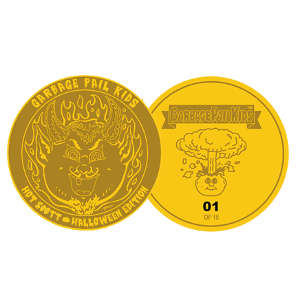 24 KT Gold plated Hot Scott: 2021 Halloween Edition Officially Licensed by Topps