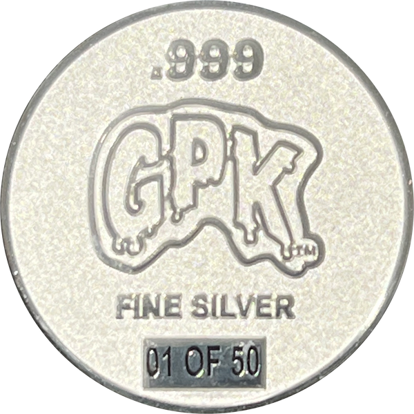 Ultra rare second-ever Topps Officially Licensed Solid Silver minted GPK coin featuring Nasty Nick