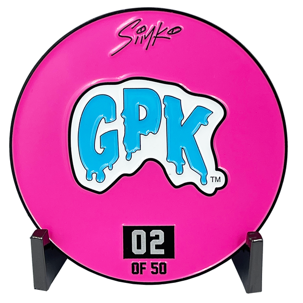 GPK-DD-007 Pink Blue Variation 3 inch SIMKO Topps Officially Licensed Adam Bomb GPK Challenge Coin Garbage Pail Kids