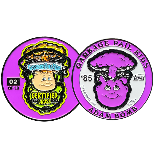 LIMIT 1 PER PERSON ***PURPLE NURPLE*** Adam Bomb 2-piece coin PURPLE variation GPK-AA-005