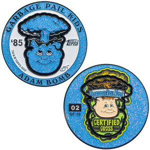 1 Per Person ***POWDER BLUE GLITTER*** Adam Bomb 2-piece coin BLUE GLITTER variation GPK-AA-005