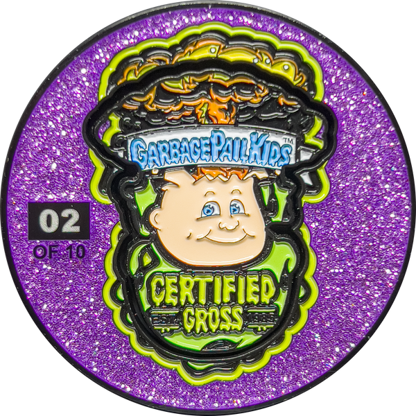 Limit 1 per person ***PURPLE GLITTER*** Adam Bomb 2-piece coin PURPLE GLITTER variation GPK-AA-005