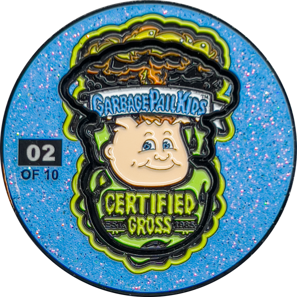 1 Per Person ***POWDER BLUE GLITTER*** Adam Bomb 2-piece coin BLUE GLITTER variation GPK-AA-005
