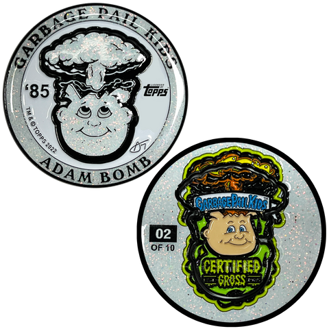 ***WHITE DIAMONDS*** Adam Bomb 2-piece coin WHITE GLITTER variation GPK-AA-005